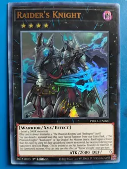 Near Mint Yugioh Raider's Knight - PHRA-EN040 - Ultra Rare 1st edition - Image 1