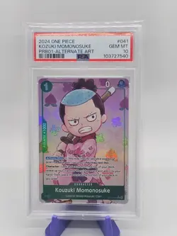 2024 ONE PIECE PRB01-PREMIUM BOOSTER ALTERNATE ART KOZUKI MOMONOSUKE PSA 10 - Image 1