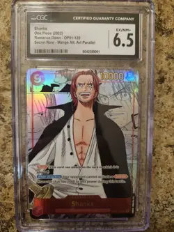 One Piece CCG Shanks Manga Alternate Art 2022 OP01-120 CGC 6.5 - Image 1