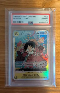 Monkey D. Luffy 500 Years In The Future SR OP07-109 RARE Error PSA 10 English - Image 1