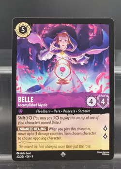 Disney Lorcana Belle - Accomplished Mystic 40/204 Fabled Super Rare - Image 1
