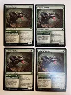 4x Mtg Baldur's Gate Colossal Badger NM/M Magic The Gathering - Image 1