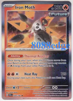 POKEMON "IRON MOTH" #028/182 PARADOX RIFT HOLO RARE - NEVER BEEN PLAYED MINT - Image 1