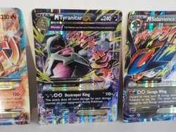 POKEMON RARE X 4 JUMBO MEGA EX CARDS TYRANITAR, SALAMENCE CAMERUPT & FLYGON EX - Image 3
