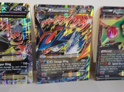 POKEMON RARE X 4 JUMBO MEGA EX CARDS TYRANITAR, SALAMENCE CAMERUPT & FLYGON EX - Image 4