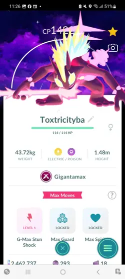 Pokemon Go Shiny Gigantamax Toxtricity ( Background) - Image 1