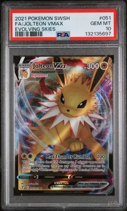 PSA 10 Jolteon VMAX Full Art - Evolving Skies 051/203 - GEM MINT - Pokemon SWSH - Image 1