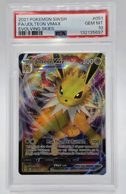 PSA 10 Jolteon VMAX Full Art - Evolving Skies 051/203 - GEM MINT - Pokemon SWSH - Image 3