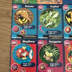 Pokemon Burger King Master Trainer Uncut Sheet #8 – Vintage 1999 Promo - Image 2