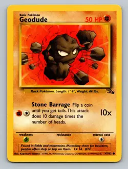 Geodude Fossil 47/62 Pokemon TCG LP Regular Common - Image 1