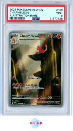 CHARMELEON ILLUSTRATION RARE POKEMON MEW EN-151 2023 169 PSA 9 - Image 1