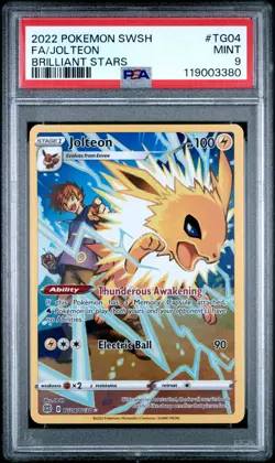 2022 Pokemon SWSH Brilliant Stars #TG04 Jolteon FA PSA 9 MINT - Image 1