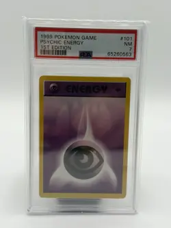 Pokemon TCG Psychic Energy Base Set Shadowless 1st Edition PSA 7 101/102 English - Image 1