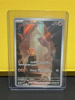 Pokemon Charmander 168/165 Scarlet & Violet 151 Illustration Rare Full Art Holo - Image 1