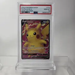 PSA 10 POKEMON VIVID-VOLTAGE PIKACHU V FULL ART #170 - Image 1