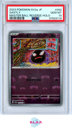 GASTLY MASTER BALL REVERSE HOLO POKEMON JAP SV2A-POKEMON 151 2023 092 PSA 10 - Image 1