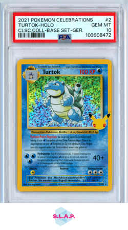 TURTOK-HOLO CLSC.COLL-BASE SET-GER. POKEMON CELEB CLSC. COLL. 2021 2 PSA 10 - Image 1