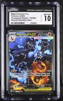 Pokemon Mega Charizard X ex 125/094 SIR Phantasmal Flames CGC 10 Gem Mint - Image 1