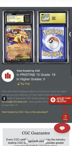 Pristine 10 CGC - Mega Charizard Y EX 022 - English Ascended Heroes Holo Pokemon - Image 4