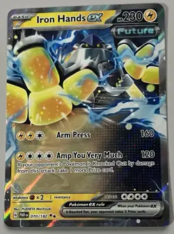 Pokemon Paradox Rift Iron Hands ex Basic Double Rare HoloFoil #070/182 - Image 1