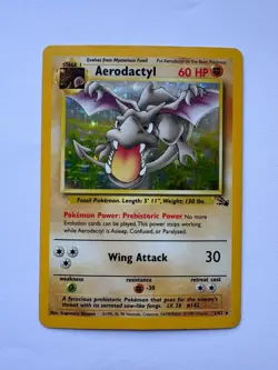 Vintage Pokemon TCG - Fossil - Unlimited Aerodactyl 1/62 Holo: LP - Image 1