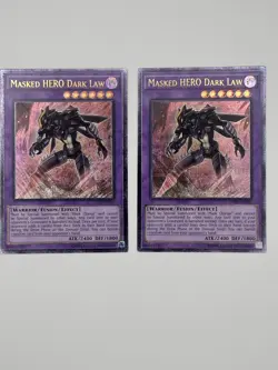 Masked HERO Dark Law OP01-EN003 (Ultimate Rare) NM - Yu-Gi-Oh! x2 Copies - Image 1