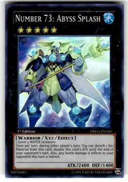 Yugioh - Number 73: Abyss Splash DRLG-EN040 1st Edition Super Rare NM - Image 1
