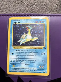 Pokemon TCG Fossil Holo Unlimited Rare Card Lapras, 10/62, LP Condition - Image 1