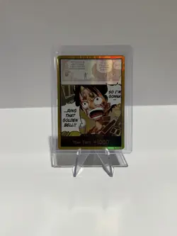 One Piece TCG GOLD Don!! Ring That Golden Bell Gold Foil Monkey D. Luffy OP15 - Image 1