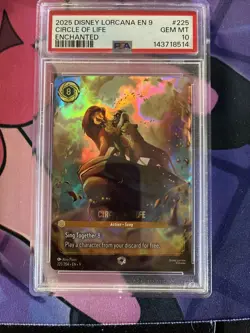 Disney Lorcana Circle of Life-Enchanted Foil 225/204 Fabled PSA 10 English - Image 1