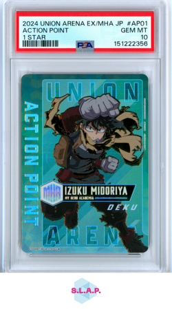 ACTION POINT 1 STR 2024 UNION ARENA JAP EX06BT/MHA MY HERO ACADEMIA AP01 PSA 10 - Image 1