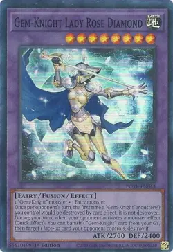 POTE-EN044 GEM-KNIGHT LADY ROSE DIAMOND SUPER RARE 1ST EDITION NM YuGiOh TCG - Image 1