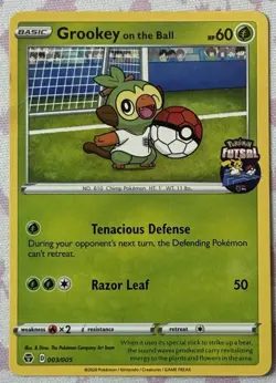Pokemon TCG Grookey On The Ball Promo Card 003/005 Futsal Moderate Played - Image 1