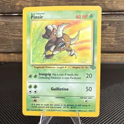 Pokemon Pinsir Jungle Holo Rare 09/64 60 HP Basic Card 1999 English Unlimited - Image 1