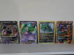 POKEMON X 4 LARGE JUMBO PROMO CARD MEGA TYRANITAR,GALLADE EX,RAYQUAZA MEGA EX - Image 1
