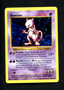 Pokemon Card: Shadowless Mewtwo Base Holo (MP) - Image 1