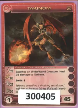 (300405) TAKINOM 70/60/25/100/45 (3 Max Stats) SUPER RARE FOIL Chaotic Card - Image 1