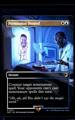 MTG Magic the Gathering REX Jurassic Park World Borderless Permission Denied LP - Image 1