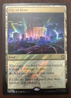 MTG Magic the Gathering: City of Brass x 1 (Surge Foil TMNT) NM - Image 1