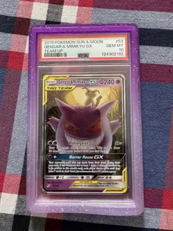 Pokemon 2019 Sun & Moon Team Up Gengar & Mimikyu GX #53/181 PSA 10 - Image 1