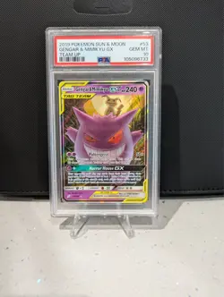 Pokemon 2019 Sun & Moon Team Up Gengar & Mimikyu GX #53/181 PSA 10 - Image 1