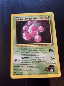 Erika’s Exeggcute 77/132 Gym Heroes Unlimited 2000 Pokemon Card Common LP - Image 1