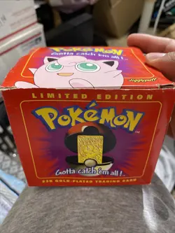 JIGGLYPUFF Pokemon 23K Gold Plated Collectible PokeBall Card Burger King SEALED - Image 1