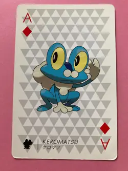 Pokemon X Nintendo Playing Card TCG Froakie Ace of Diamonds 2013 Nintendo Japan - Image 2