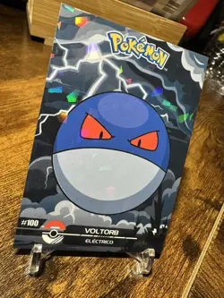 2025 Pokemon Crystal Card Collection Black Dark Edition #100 Voltorb Holo - Image 3