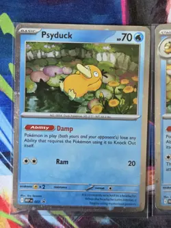 Psyduck and Golduck Cosmos Holo Mega Evolution Promo Set NM Pokemon Cards - Image 2