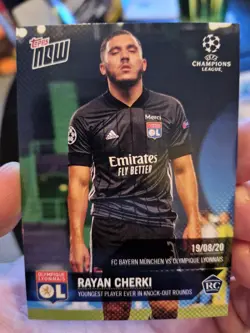 Rayan Cherki Topps Now UEFA Champions League 2020 Lyon True Rookie Card RC - Image 1