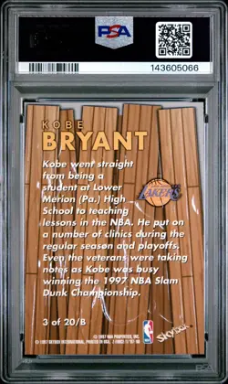 Kobe Bryant 1997-98 Skybox Z-Force Boss #3 PSA 9 MINT SHARP 2nd Year 🔥🔥🔥 - Image 2