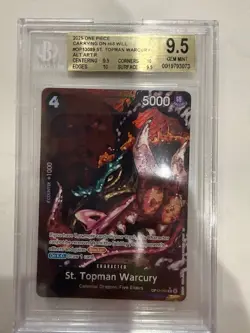 2025 One Piece St. Topman Warcury OP13-089 Alt Art BGS 9.5 Carrying On His Will - Image 1