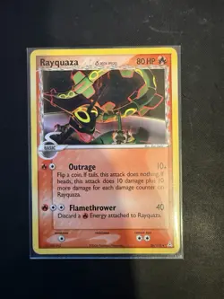 Pokemon TCG Rayquaza Holon Phantoms Card 26/110 Rare Delta Species LP - Image 1
